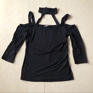 Fashion Nova off shoulder black top L